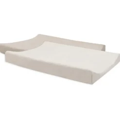 Aankleedkussenhoes spons - Oatmeal/sand - 50x70 cm - 2 Stks