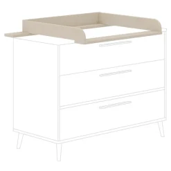 Aankleedkussen voor kommode met 3 lades Eefje 123 x 93 x 57 cm kasjmier Beige