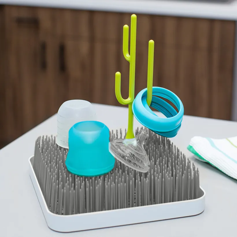 Afdruiprek voor flessen - Gras - Grijs