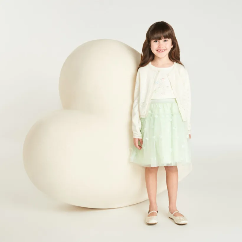 Ajuinen brei gilet met vlinders voor meisjesbaby's
