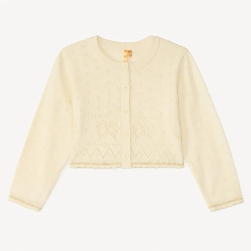 Ajuinen brei gilet met vlinders voor meisjesbaby's