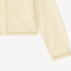 Ajuinen brei gilet met vlinders voor meisjesbaby's