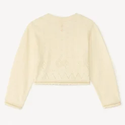 Ajuinen brei gilet met vlinders voor meisjesbaby's
