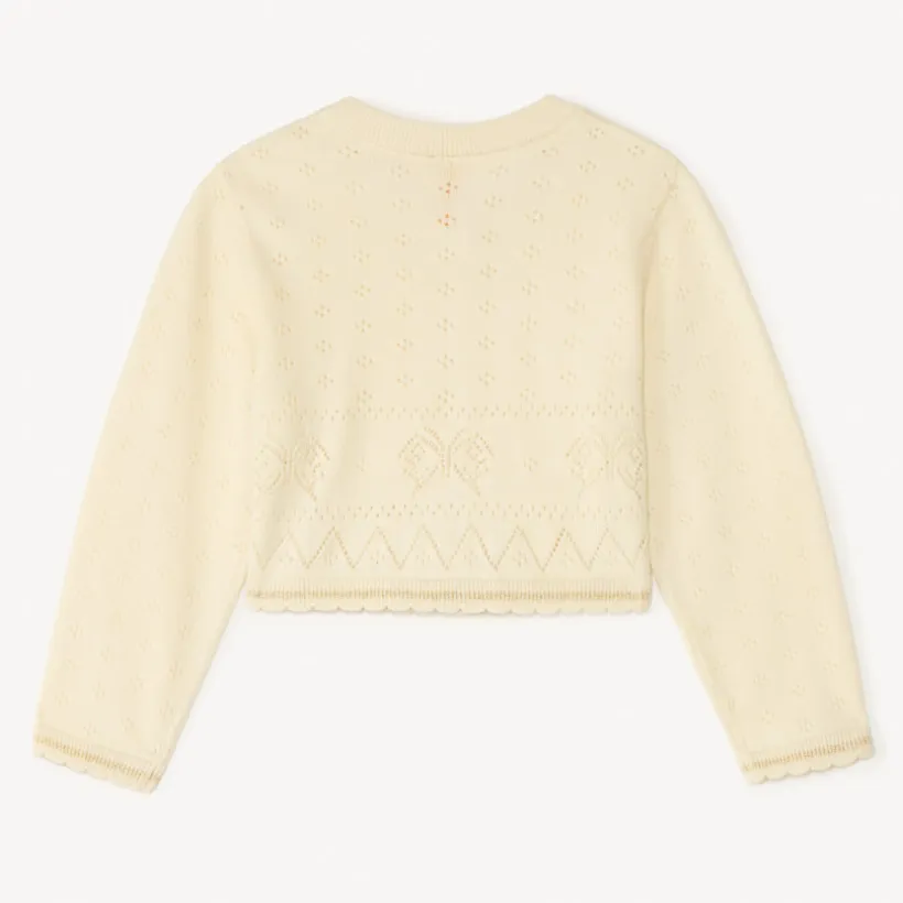 Ajuinen brei gilet met vlinders voor meisjesbaby's