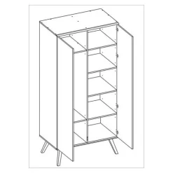Armoire 2 portes Nature - Graphite / Bois