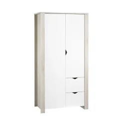 Armoire 2 portes/2 tiroirs Tipee - Blanc