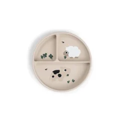 Assiette compartimentée Stick&Stay Tiny farm Sable