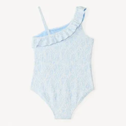 Asymmetrisch badpak met geborduurde bloemen meisjes