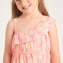 Asymmetrische jurk met fantasietekening meisjes