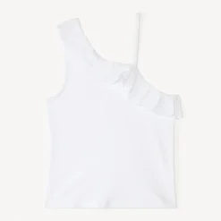 Asymmetrische schoudertop met Engelse borduursels meisjes