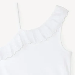 Asymmetrische schoudertop met Engelse borduursels meisjes
