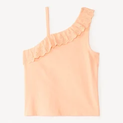 Asymmetrische schoudertop met Engelse borduursels meisjes