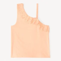 Asymmetrische schoudertop met Engelse borduursels meisjes