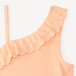 Asymmetrische schoudertop met Engelse borduursels meisjes