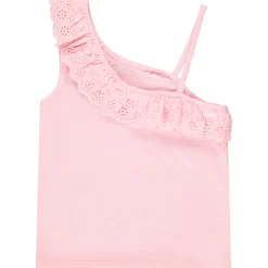Asymmetrische schoudertop met Engelse borduursels meisjes