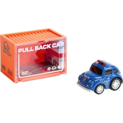 Auto miniatuur met wrijving van de politie blauw