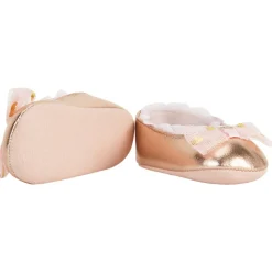 Babies glanzend met knoop in tule bedrukt harten meisjes