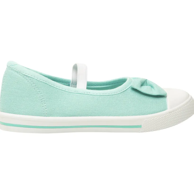 Babies turquoise van stof met een strik en elastische band meisjes