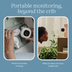 Babyfoon video Pro + Ademhalingssysteem + Flexibele camerasteun Wit