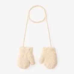 Baby girl knitted terry mittens