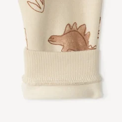 Baby jogger pants in fleece with dinosaur pattern