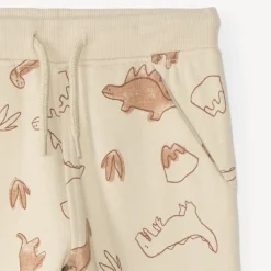 Baby jogger pants in fleece with dinosaur pattern