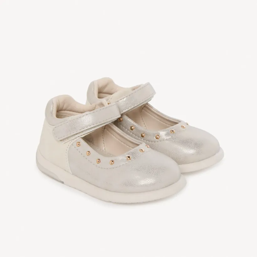 Babykleed met iriserend effect en gouden studs meisjes