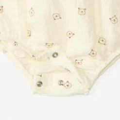 Babykombinez in katoen gaze met berenprint jongens