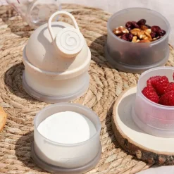 Babymoov Babydose doseerdoos mineral beige voor poedermelk met 4 hermetische compartimenten