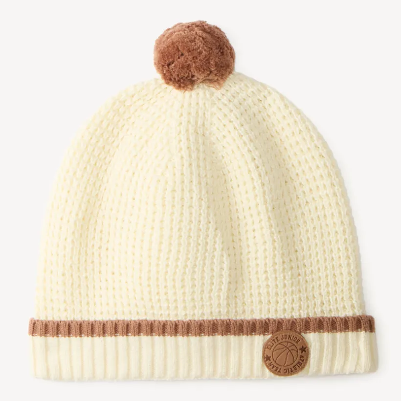 Babymuts met pompon voor jongens