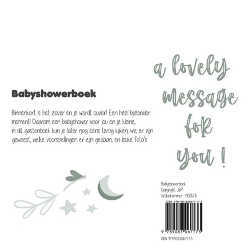 Babyshowerboek "Nederlands" Wit/Groen