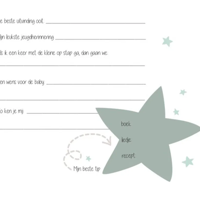 Babyshowerboek "Nederlands" Wit/Groen