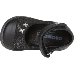 Baby's in leder in zwarte kleur met studs met strass