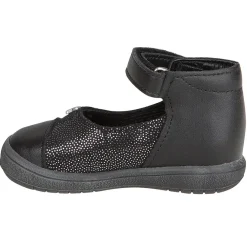 Baby's in leder in zwarte kleur met studs met strass