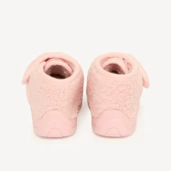Babyslofjes meisjes in roze faux fur