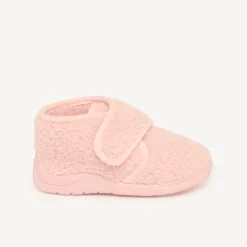 Babyslofjes meisjes in roze faux fur