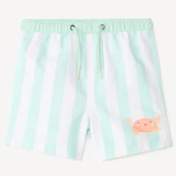 Babyswimshorts met krabbenstrepen jongens
