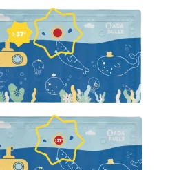 Badabulle badmat met temperatuuraanduiding blauw