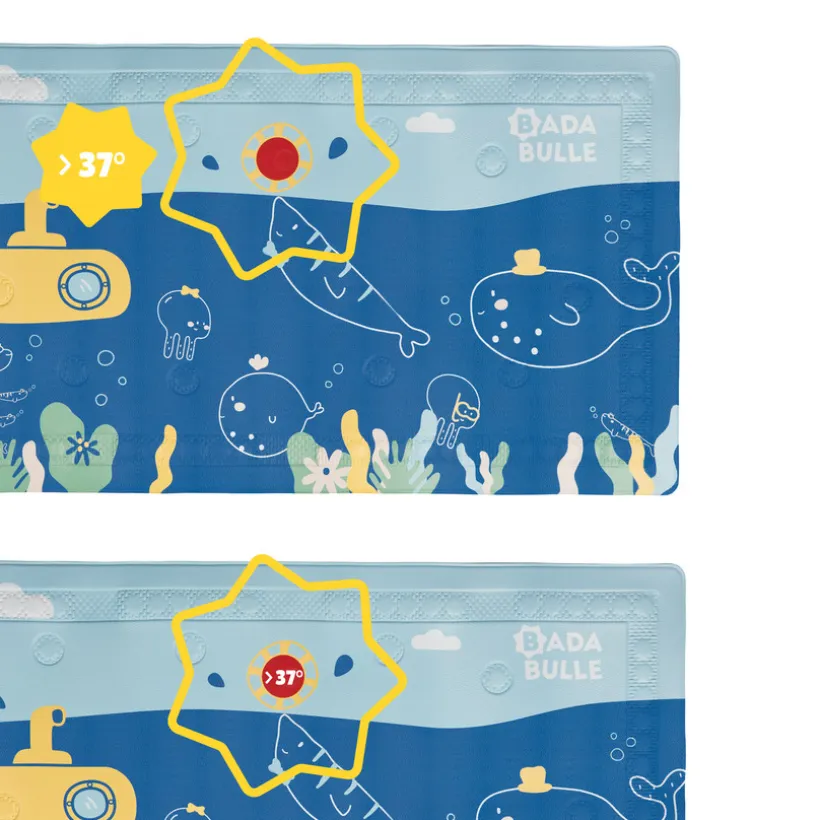 Badabulle badmat met temperatuuraanduiding blauw