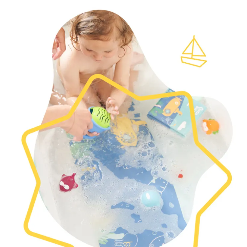Badabulle badmat met temperatuuraanduiding blauw