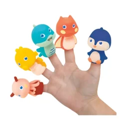 Badboekje met 5 vingerpoppen zeedieren