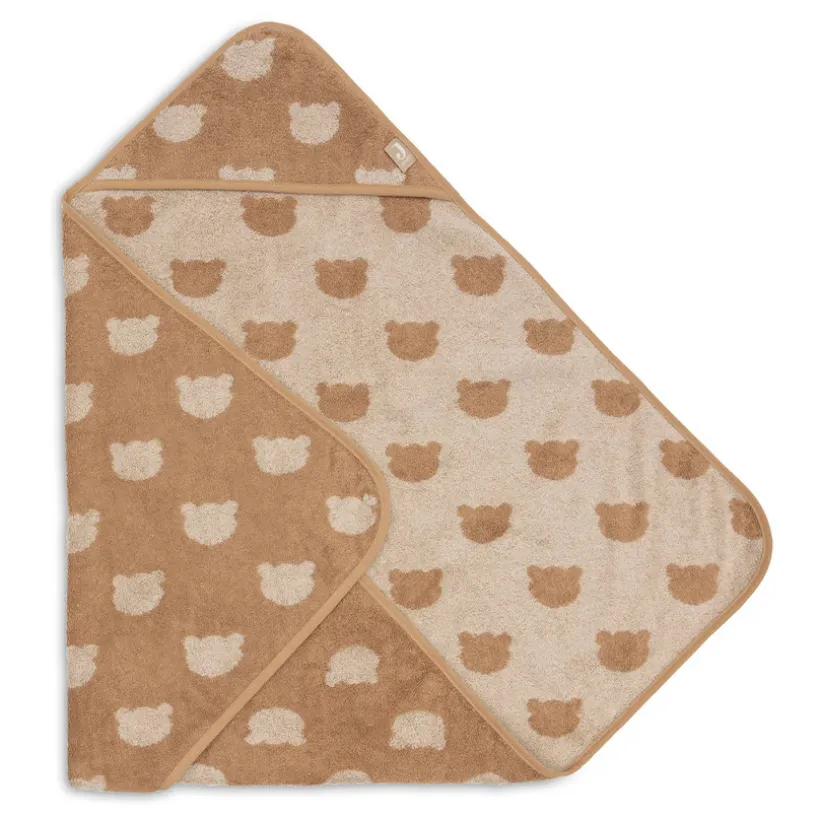 Badcape badstof 75x75cm Jacquard Teddy Bear
