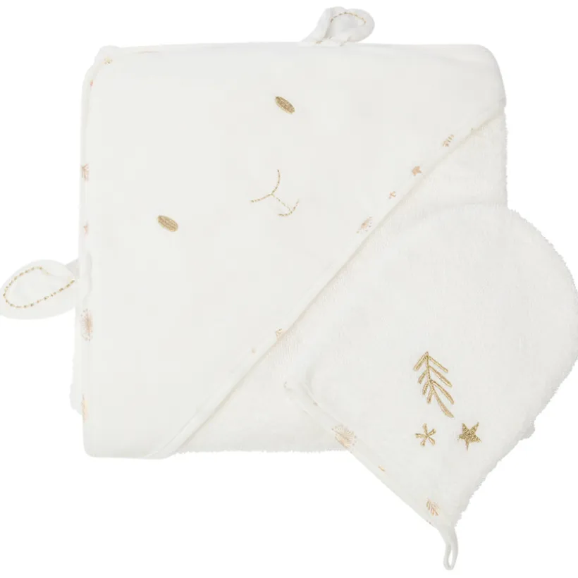 Badcape en washandje Hiver magique