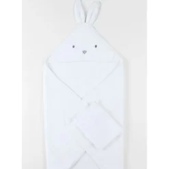 Badcape + washandje B&M Snow