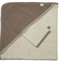 Badcape + washandje Chocolate