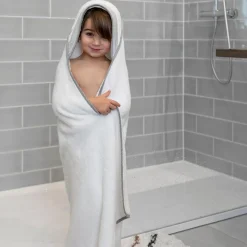 Badcape XL met bijtring Dry'n Play White
