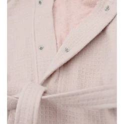 Badjas met oortjes gewafeld badstof - Vintage Pink - 2/4 jaar