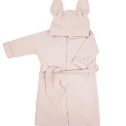 Badjas met oortjes gewafeld badstof - Vintage Pink - 2/4 jaar