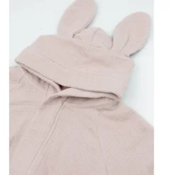 Badjas met oortjes gewafeld badstof - Vintage Pink - 2/4 jaar