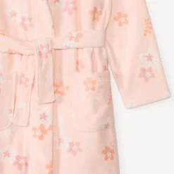 Badjas van badstof met bloemenprint meisjes
